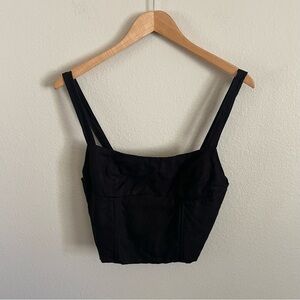 Angie Bauer Hemp Blend Crop Top Bustier Black Size Medium